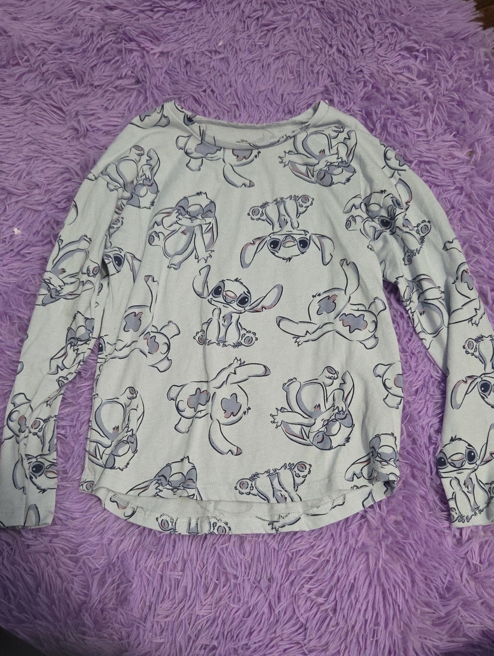 Disney Blue Long-Sleeve Tee with Stitch